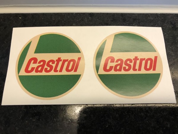 sammler: 2x sticker castrol oil - vintage style für oldtimer