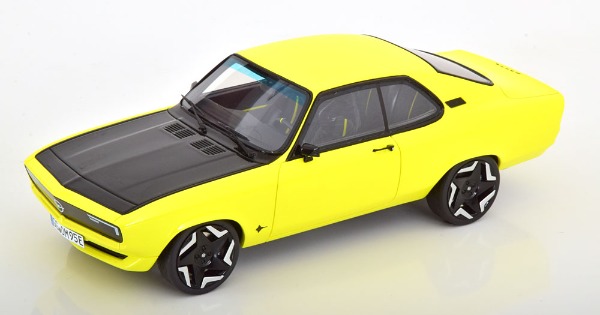 NEU: Opel Manta A GSE Elektromodell 2021 gelb / matt-schwarz