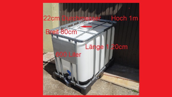 Wassertank 600 Liter auf Kunststoffpaletten noch 5stk