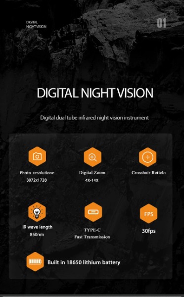 HD winzige digitale Nachtsicht 1080p Jagd Nachtsicht gerät
